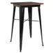 Flash Furniture CH-31330-40M1-BK-GG 23" Square Bar Height Table, Walnut Elm Wood Top, Galvanized Steel Frame 1 image