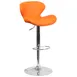 Flash Furniture CH-321-ORG-GG Orange Swivel Bar Stool, Upholstered Back, Adjustable Height, 17-5/8" Chrome Base 1 image
