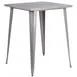 Flash Furniture CH-51040-40-SIL-GG 33x33 Square Bar Height Table, Silver, Metal, Powder Coat Finish 1 image