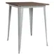 Flash Furniture CH-51040-40M1-SIL-GG 31.5x31.5 Square Bar Height Table, Walnut Elm Wood Top, Galvanized Steel Frame, Silver 1 image