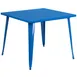 Flash Furniture CH-51050-29-BL-GG 35" Square Metal Dining Table, Blue Powder Coat, 29"H 1 image