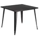 Flash Furniture CH-51050-29-BQ-GG 35x35 Square Dining Table, 29.75H, MDF Top, Metal Base, Black/Antique Gold 1 image