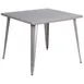 Flash Furniture CH-51050-29-SIL-GG 35 Square Dining Table, 29 Height, Silver, Metal, Powder Coat Finish 1 image