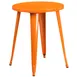 Flash Furniture CH-51080-29-OR-GG 24" Round Metal Dining Table, Orange, 29"H, Powder Coat Finish 1 image