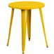 Flash Furniture CH-51080-29-YL-GG 24" Round Metal Dining Table, Yellow, 29"H, Powder Coat Finish 1 image