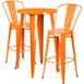 Flash Furniture CH-51080BH-2-30CAFE-OR-GG 24" Round Table & 2 Bar Stool Set, Orange, Powder Coat Finish, 41"H 1 image