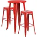 Flash Furniture CH-51080BH-2-30SQST-RED-GG 24" Round Table & 2 Bar Stool Set, Red Powder Coat Finish 1 image