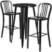 Flash Furniture CH-51080BH-2-30VRT-BK-GG 24" Round Table & 2 Bar Stool Set, 41"H, Black Powder Coat Finish 1 image