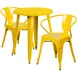 Flash Furniture CH-51080TH-2-18ARM-YL-GG 24" Round Table & 2 Chairs Set, Yellow Powder Coat Finish, 29"H 1 image