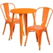 Flash Furniture CH-51080TH-2-18CAFE-OR-GG 24" Round Table & 2 Chairs Set, Orange, Powder Coat Finish, Metal, 29"H 1 image