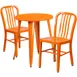 Flash Furniture CH-51080TH-2-18VRT-OR-GG 24" Round Table & 2 Chair Set, Orange, Powder Coat Finish, 29"H 1 image