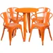 Flash Furniture CH-51080TH-4-18ARM-OR-GG Outdoor Table & Chair Set, Orange, 24" Table, 4 Chairs, Powder Coat Finish 1 image