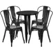 Flash Furniture CH-51080TH-4-18CAFE-BK-GG Outdoor Table & Chair Set, 24" Table, 4 Chairs, Black Powder Coat Finish 1 image