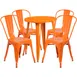 Flash Furniture CH-51080TH-4-18CAFE-OR-GG Round Table & 4 Chair Set, 24" Dia., Orange, Metal, Powder Coat Finish 1 image
