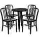 Flash Furniture CH-51080TH-4-18VRT-BK-GG Outdoor Table & Chair Set, 24" Table, 4 Chairs, Black Powder Coat 1 image