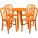 Flash Furniture CH-51080TH-4-18VRT-OR-GG 24" Round Table & 4 Chair Set, Orange, Powder Coat Finish, 29"H 1 image
