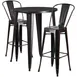 Flash Furniture CH-51090BH-2-30CAFE-BQ-GG 30" Round Table & 2 Bar Stools Set, Black & Antique Gold, Powder Coat Finish, Metal 1 image