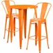 Flash Furniture CH-51090BH-2-30CAFE-OR-GG 30" Round Table & 2 Bar Stool Set, Orange, Powder Coat Finish, Metal, 41"H 1 image