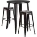 Flash Furniture CH-51090BH-2-30SQST-BQ-GG 30" Round Table & 2 Bar Stool Set, 41"H, Black & Antique Gold 1 image