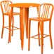 Flash Furniture CH-51090BH-2-30VRT-OR-GG 30" Round Table & 2 Bar Stools, Orange, 41"H, Powder Coat Finish 1 image