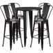 Flash Furniture CH-51090BH-4-30CAFE-BQ-GG 30 Round Table & 4 Bar Stool Set, 41H, Black & Antique Gold 1 image