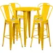 Flash Furniture CH-51090BH-4-30CAFE-YL-GG 30" Round Table & 4 Bar Stool Set, 41"H, Yellow, Powder Coat Finish, Metal 1 image