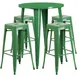 Flash Furniture CH-51090BH-4-30SQST-GN-GG 30" Round Table & 4 Bar Stool Set, 41"H, Green Powder Coat Finish 1 image