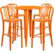 Flash Furniture CH-51090BH-4-30VRT-OR-GG 30" Round Table & 4 Bar Stool Set, Orange, Powder Coat Finish, Metal, 41"H 1 image