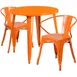 Flash Furniture CH-51090TH-2-18ARM-OR-GG 30" Round Table Set with 2 Orange Chairs, Powder Coat Finish, 29"H 1 image