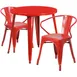 Flash Furniture CH-51090TH-2-18ARM-RED-GG 30" Round Table & 2 Chairs Set, Red Powder Coat Finish 1 image