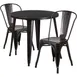 Flash Furniture CH-51090TH-2-18CAFE-BQ-GG 30" Round Table & 2 Chairs Set, Black & Antique Gold, Powder Coat Finish 1 image