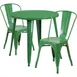 Flash Furniture CH-51090TH-2-18CAFE-GN-GG 30" Round Table & 2 Chairs Set, Green Powder Coat Finish, 29"H 1 image