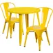 Flash Furniture CH-51090TH-2-18CAFE-YL-GG 30" Round Table & 2 Chairs Set, Yellow Powder Coat Finish, 29"H 1 image
