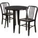 Flash Furniture CH-51090TH-2-18VRT-BQ-GG 30" Round Table & 2 Chair Set, Black & Antique Gold, Powder Coat Finish 1 image