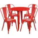 Flash Furniture CH-51090TH-4-18CAFE-RED-GG Red Outdoor Table & Chair Set, 30" Round Table, 4 Chairs 1 image
