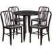Flash Furniture CH-51090TH-4-18VRT-BQ-GG Outdoor Table & Chair Set, 30" Round Table, 4 Chairs, Black & Antique Gold 1 image