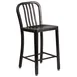 Flash Furniture CH-61200-24-BQ-GG Counter Height Bar Stool, 500 lb, Metal Slatted Back, Black & Antique Gold 1 image