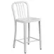 Flash Furniture CH-61200-24-WH-GG Counter Height Bar Stool, 500 lb, White, Galvanized Steel, Slatted Back 1 image