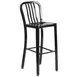 Flash Furniture CH-61200-30-BK-GG Commercial Outdoor Bar Stool, 500 lb. Capacity, Black Galvanized Steel, Slatted Back 1 image
