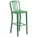 Flash Furniture CH-61200-30-GN-GG Green Galvanized Steel Outdoor Bar Stool, 500 lb, Slatted Back 1 image