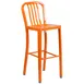 Flash Furniture CH-61200-30-OR-GG Orange Bar Stool, 500 lb, Metal Slat Back, Galvanized Steel, Powder Coat Finish 1 image