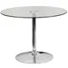 Flash Furniture CH-8-GG 39.25 Round Dining Height Glass Table, Pedestal Chrome Base 1 image
