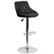 Flash Furniture CH-82028A-BK-GG Swivel Bar Stool, Black Vinyl Upholstered Seat, Adjustable Height, 17-5/8" Chrome Base 1 image