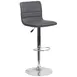 Flash Furniture CH-92023-1-GY-GG Gray Vinyl Swivel Bar Stool, Upholstered Back & Seat, Adjustable Height, 17-5/8" Chrome Base 1 image