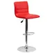 Flash Furniture CH-92023-1-RED-GG Swivel Bar Stool, Upholstered Red Vinyl, Adjustable Height, 17-5/8" Chrome Base 1 image