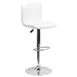 Flash Furniture CH-92023-1-WH-GG Swivel Bar Stool, Upholstered White Vinyl, Adjustable Height, 17-5/8" Chrome Base 1 image