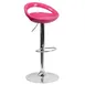 Flash Furniture CH-TC3-1062-PK-GG Pink Swivel Bar Stool, Adjustable Height, Plastic Back and Seat, Armless, 17-5/8" Chrome Base 1 image