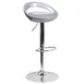 Flash Furniture CH-TC3-1062-SIL-GG Swivel Bar Stool, Adjustable Height, Plastic Back & Seat, Armless, Silver 1 image