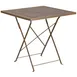 Flash Furniture CO-1-GD-GG Folding Patio Table, 28" Square, Metal Top, Gold Powder Coat Finish 1 image