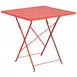 Flash Furniture CO-1-RED-GG 28" Square Folding Patio Table, Steel, Coral Red, Powder Coat Finish 1 image